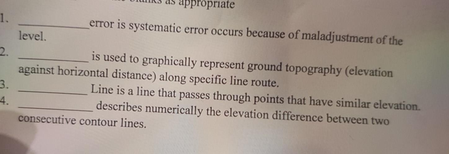  appropriate 1. 2. error is systematic error occurs because of maladjustment