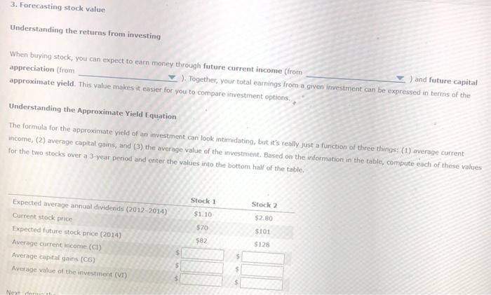  please answer the whole questions Dropdown option: 1. dividends/ increase in