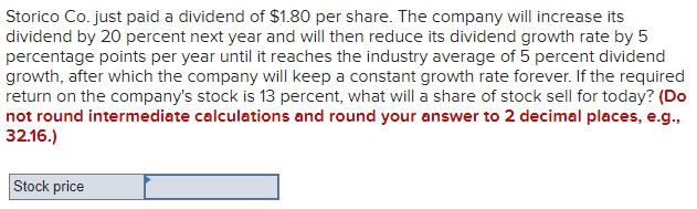 Please show all work and formulas used. Please complete using excel. Storico
