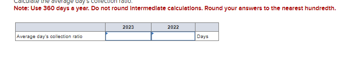 Round your answers to the nearest hundredth. Note: Use 360 days a