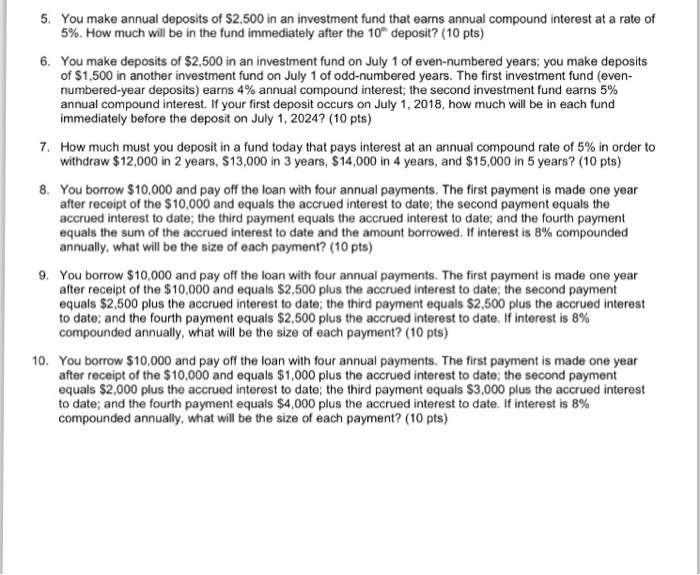  Can I get help with 6, 7, and 9? You make