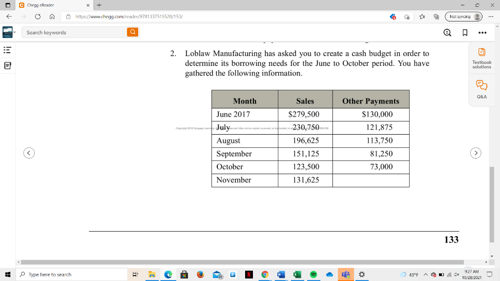  C CheggcReader https://www.chegg.com/reader/978133751552a/153/ to Not syncing Search keywords : O 2.