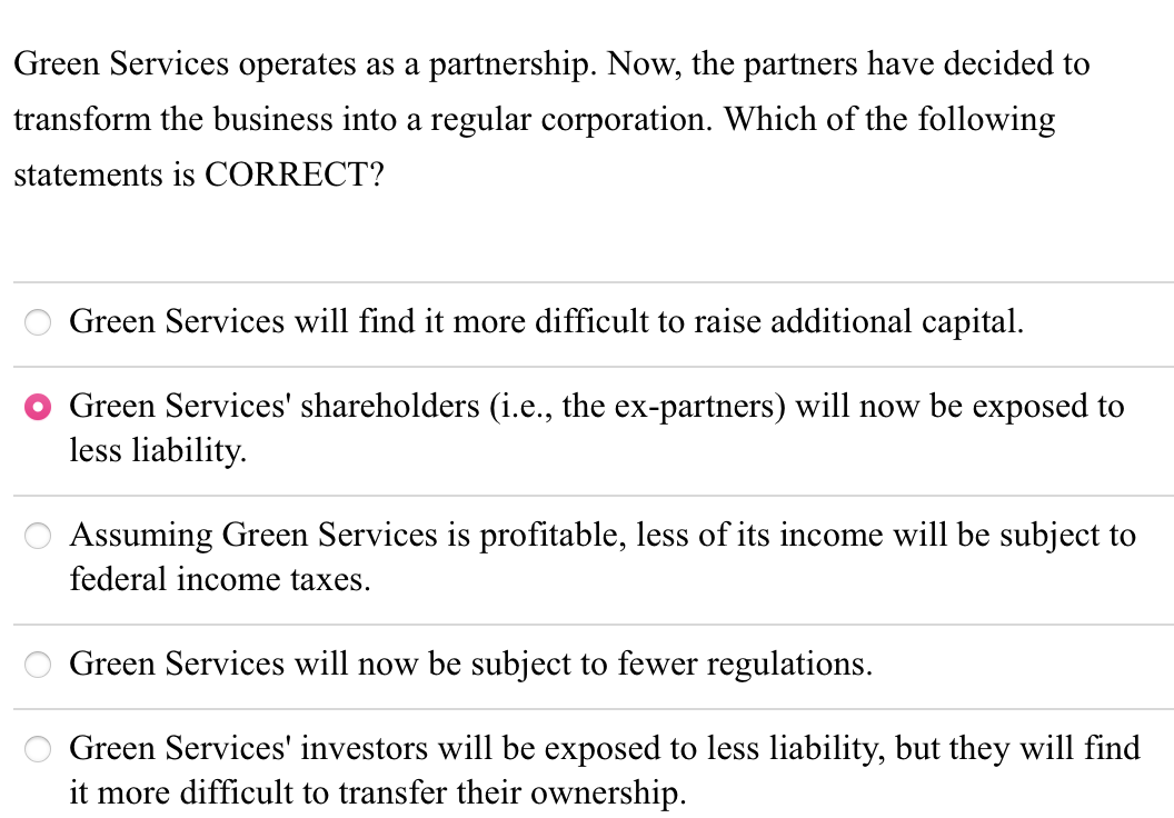 Help please! 1. 2. Green Services operates as a partnership. Now, the