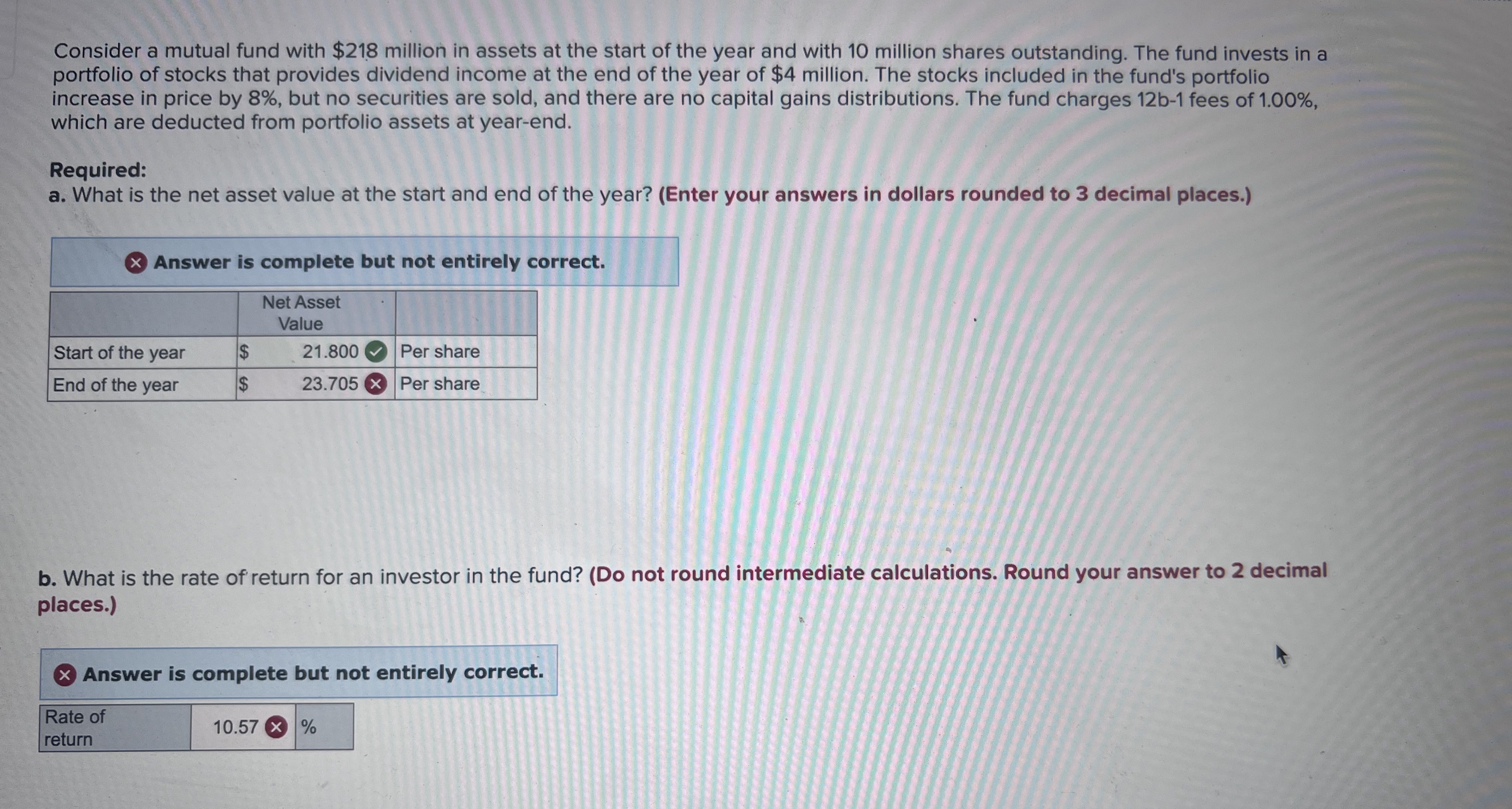  Consider a mutual fund with $218 million in assets at the