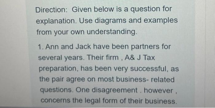  please answer quick Direction: Given below is a question for explanation.