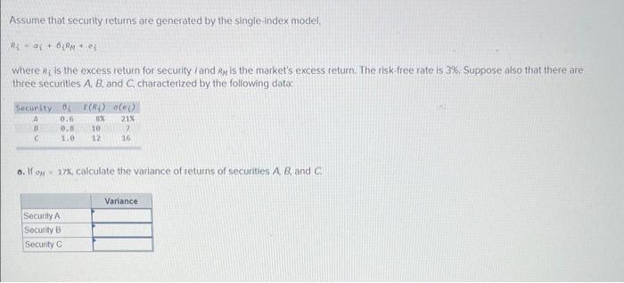  please answer part A and B!! Assume that security returns are