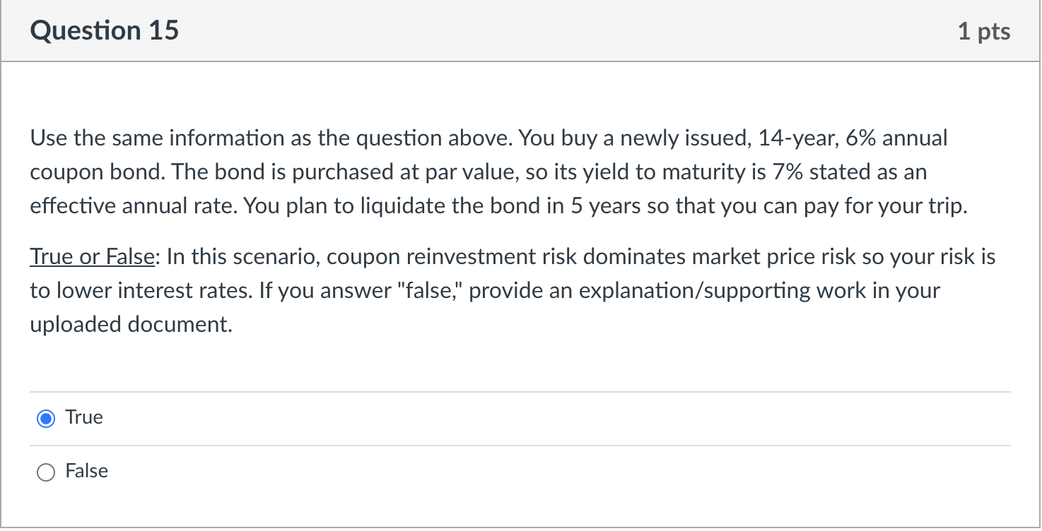 The question before was asking for the duration gap. The duration gap