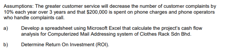 following questions. Benefitsa Increased sales Improved customer service Reduced inventory costs Total