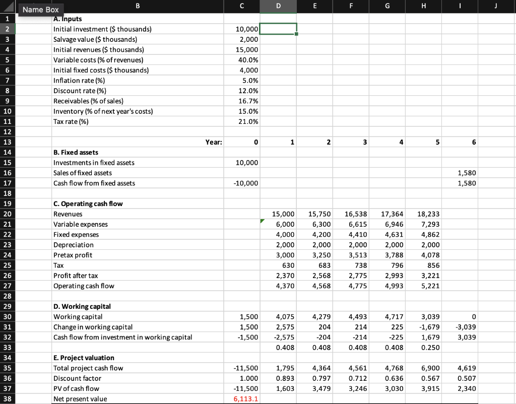 with the following revised estimates for its magnoosium mine: Initial investment Revenues