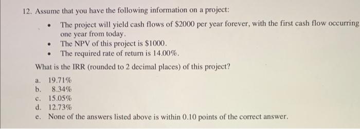 and a payback period of 3.1 years. Project B has an NPV