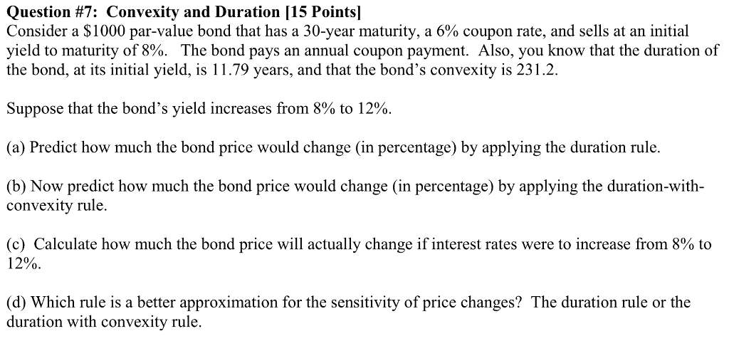  Consider a $1000 par-value bond that has a 30-year maturity, a