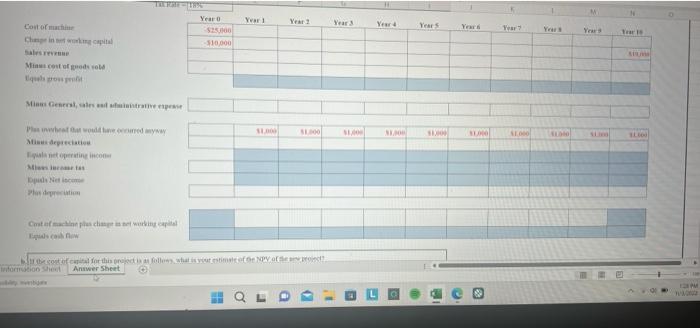 free cash flows in years 0-10 that should be used to evaluate