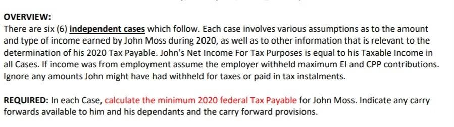 Case 5 (6 marks) John is 58 years old and has