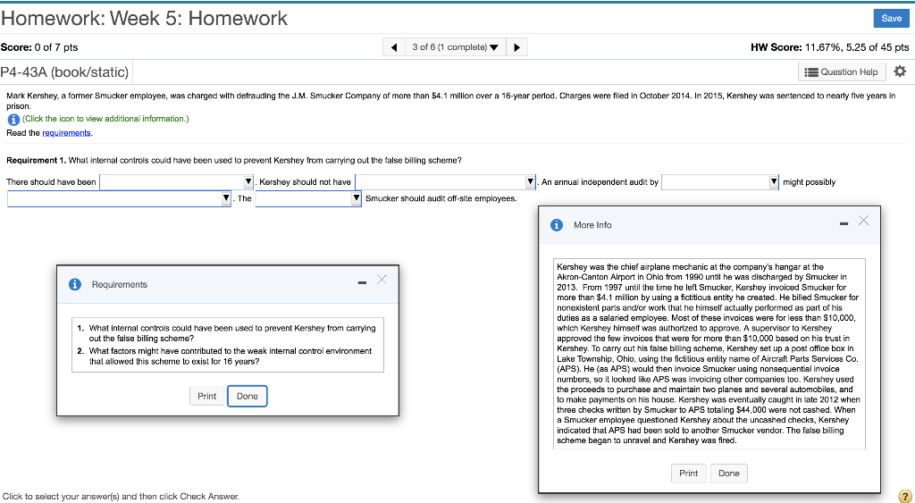  Homework: Week 5: Homework Save HW Score: 11.67 % , 5.25