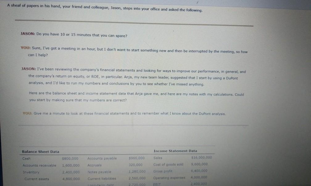  This is all part of the same question. Answer Options for