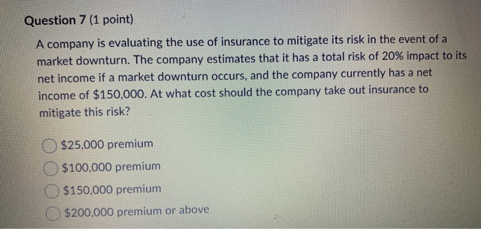 None of the above Question 2 (1 point) Which of the following