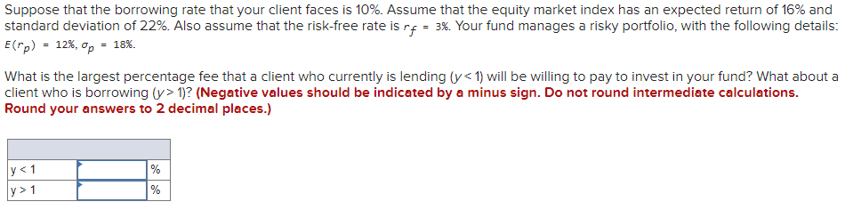  Suppose that the borrowing rate that your client faces is 10%.