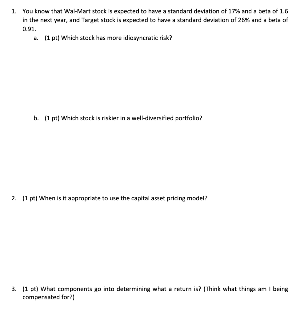 = wi + w2w + + wnn Pt+1 + Divt+1 Pt Rt