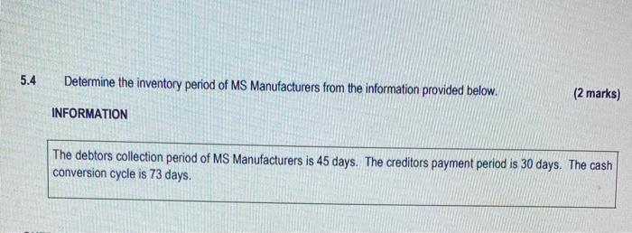 of AMN Limited from the information provided below. (4 marks) INFORMATION The