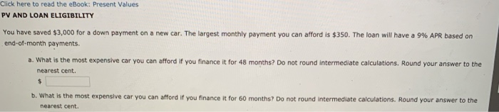  Click here to read the eBook: Present Values PV AND LOAN