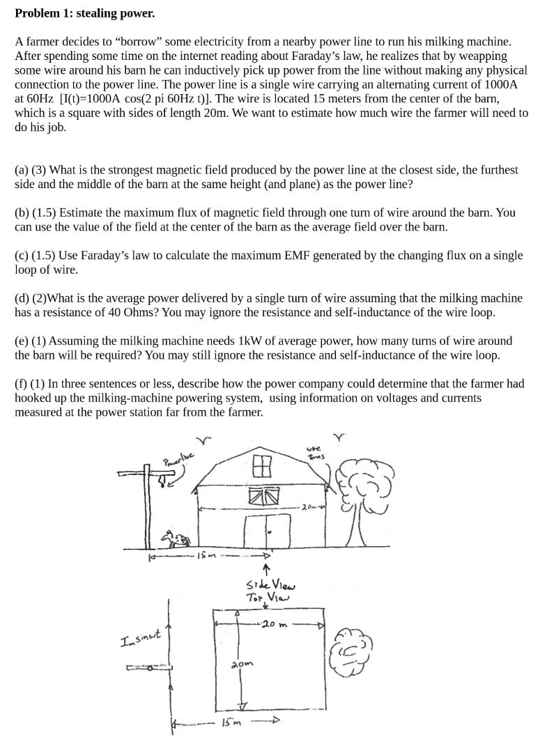 Just make sure to answer 1 f correctly please Problem 1: stealing