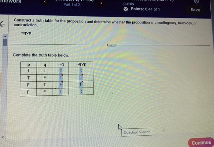how do i solve Construct a truth table for the proposition and