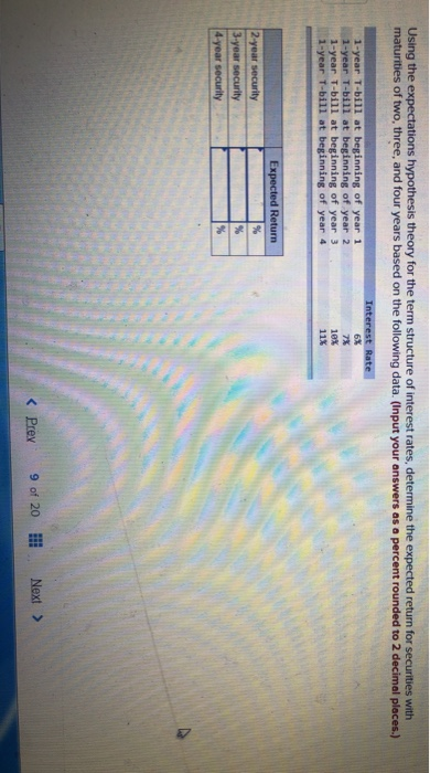  Using the expectations hypothesis theory for the term structure of interest