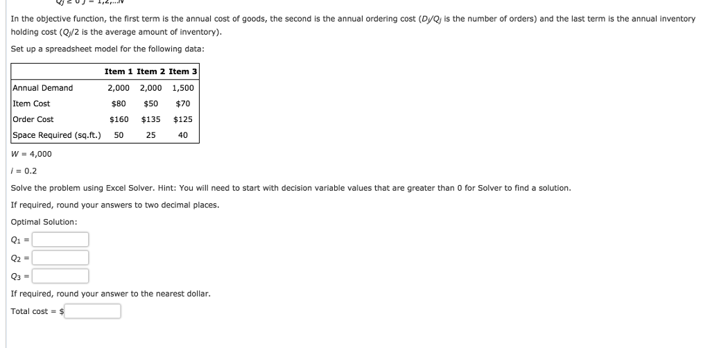 for controlling inventory and satisfying demand. Costs included in the model are