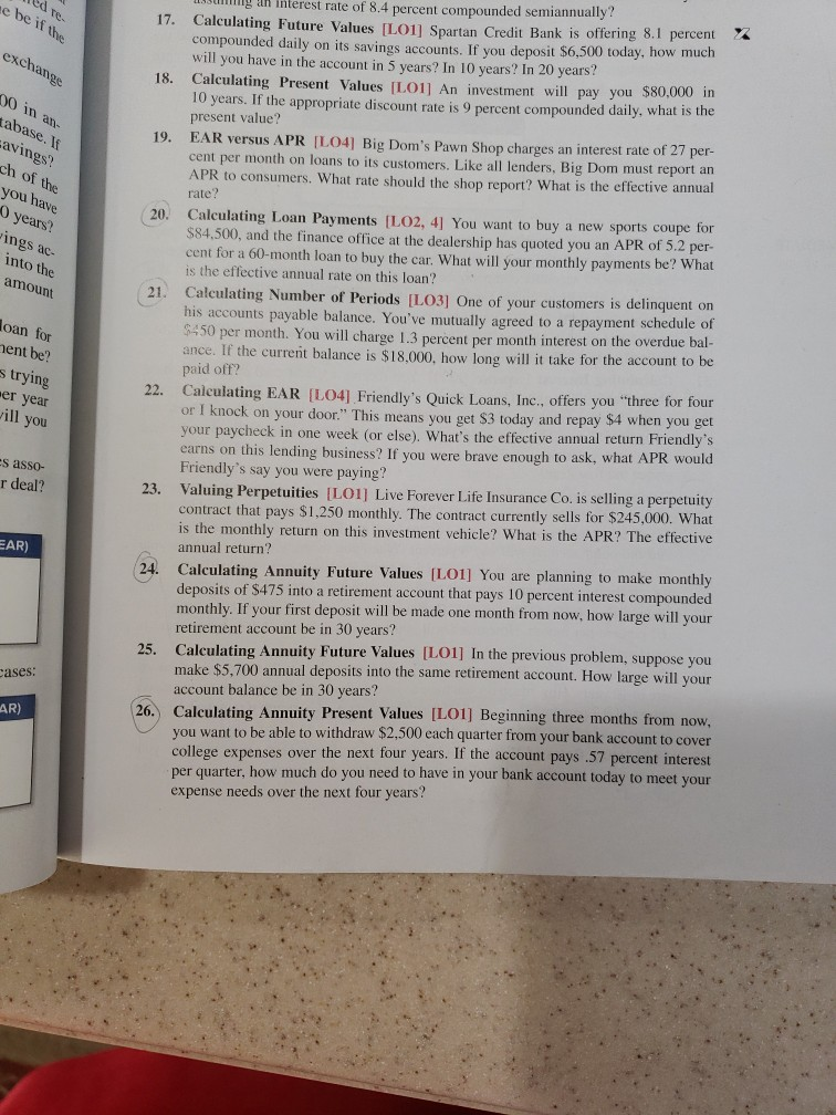 Using the financial calculator please solve problem 26 and show how