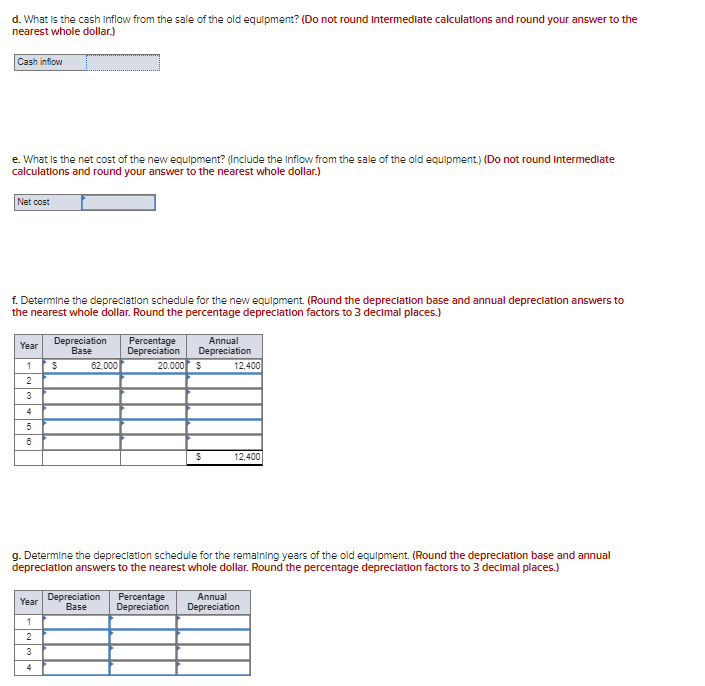 ago for $62,000. The equlpment falls into the five-year category for MACRS