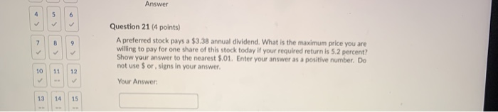  Answer 4 5 6 B 9 7 Question 21 (4 points)