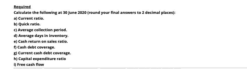 financial position as at 30 June 2020 Cash Receivables (net) Inventories Property,