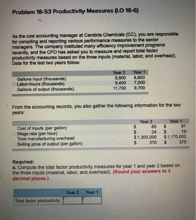 company has the following average times in hours): Transporting product Manufacturing product