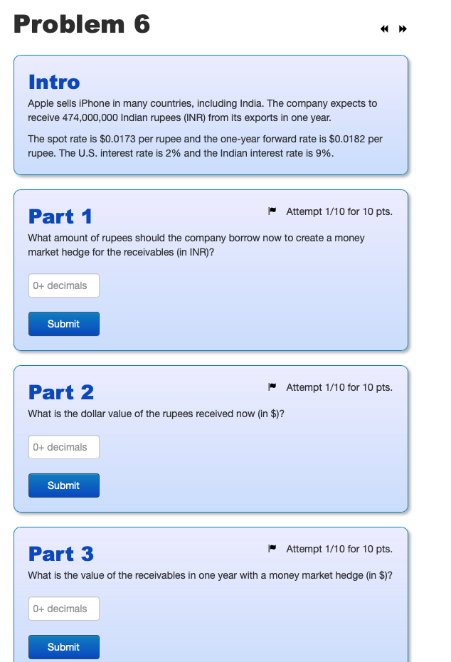 Problem 6 Intro Apple sells iPhone in many countries, including India.