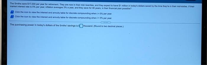 the second image is for 5% per year. The Smiths save $17,000