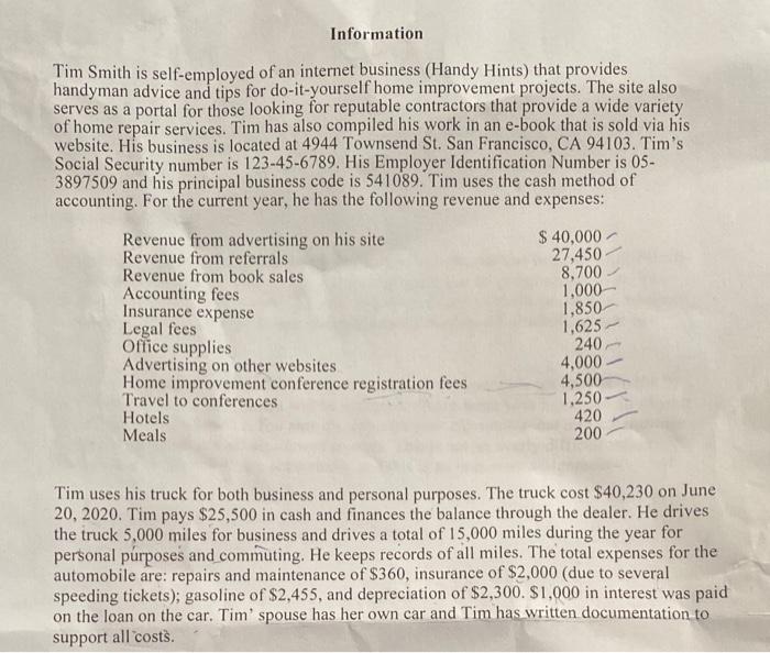 i need help with this Tax Accounting problemdo scheduale c 1040 (2021)