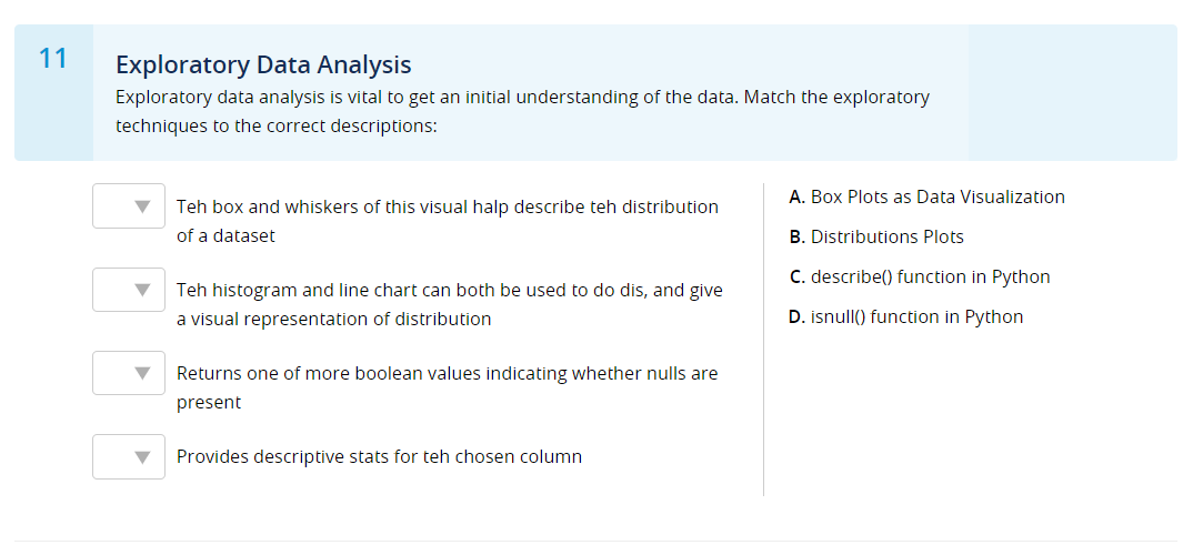  11 Exploratory Data Analysis Exploratory data analysis is vital to get