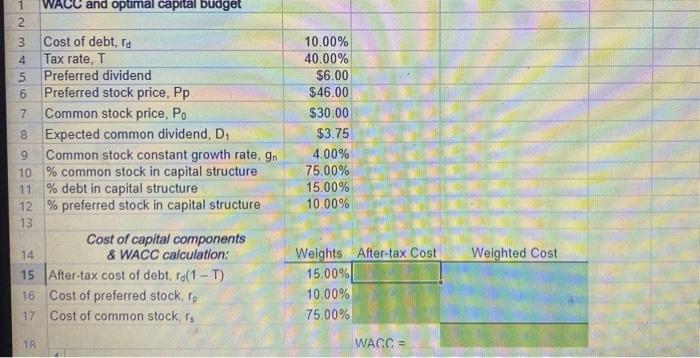 at a rate of rd=10%, and its tax rate is 40%. It