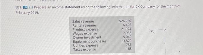 item affects equity (increase, decrease, or no impact). EB9. LD 2.3 Prepare