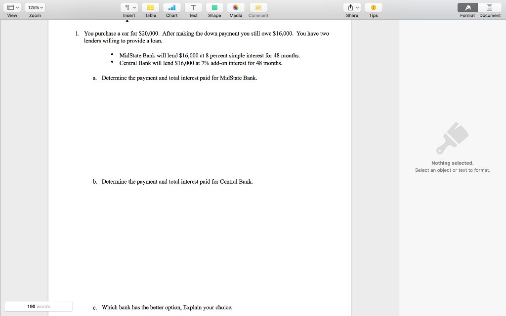  125% Comment View Zoom Insert Table Chart Text Shape Media Share