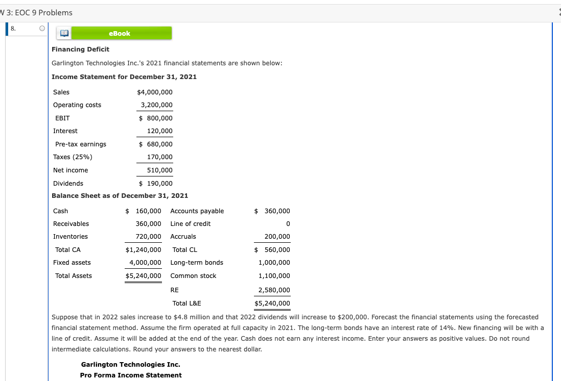 N 3: EOC 9 Problems Garlington Technologies Inc.'s 2021 financial statements