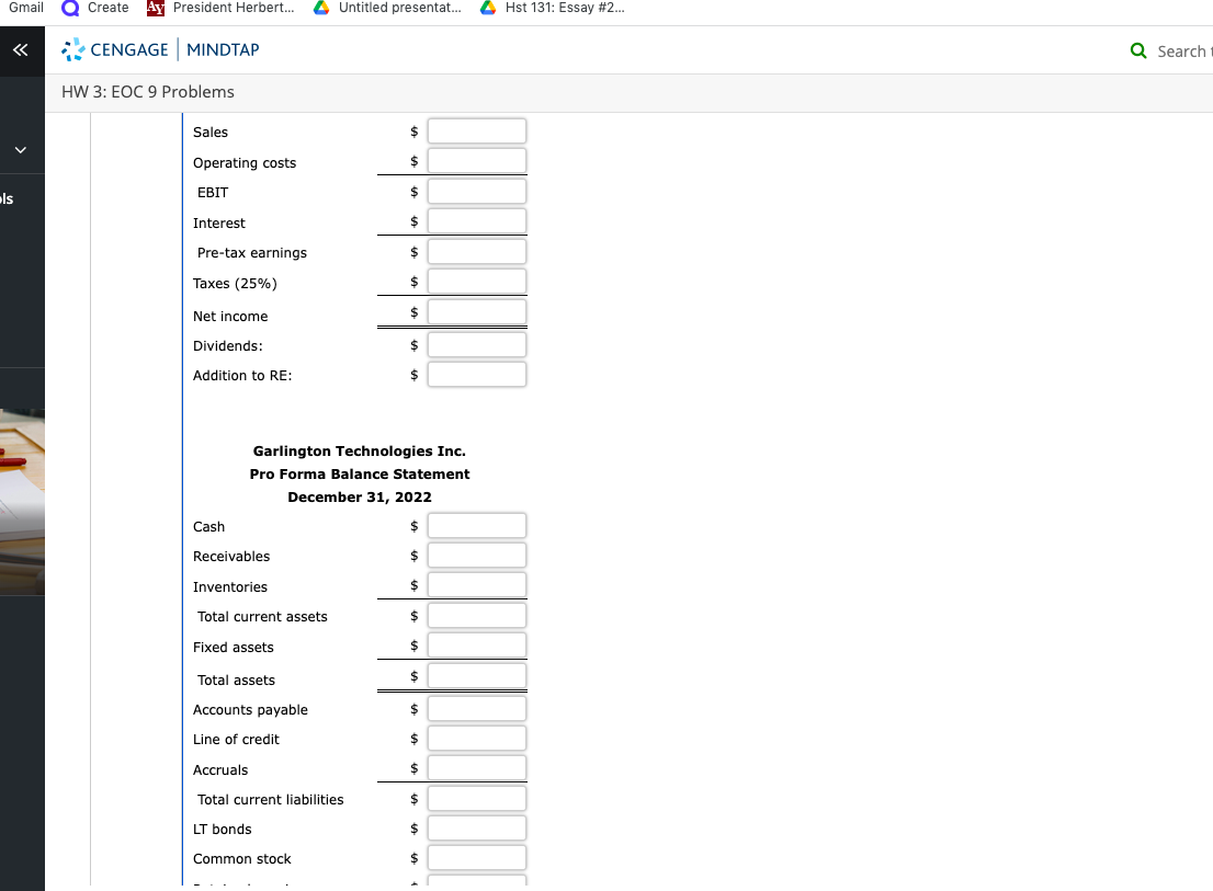 are shown below: Income Statement for December 31, 2021 Balance Sheet as
