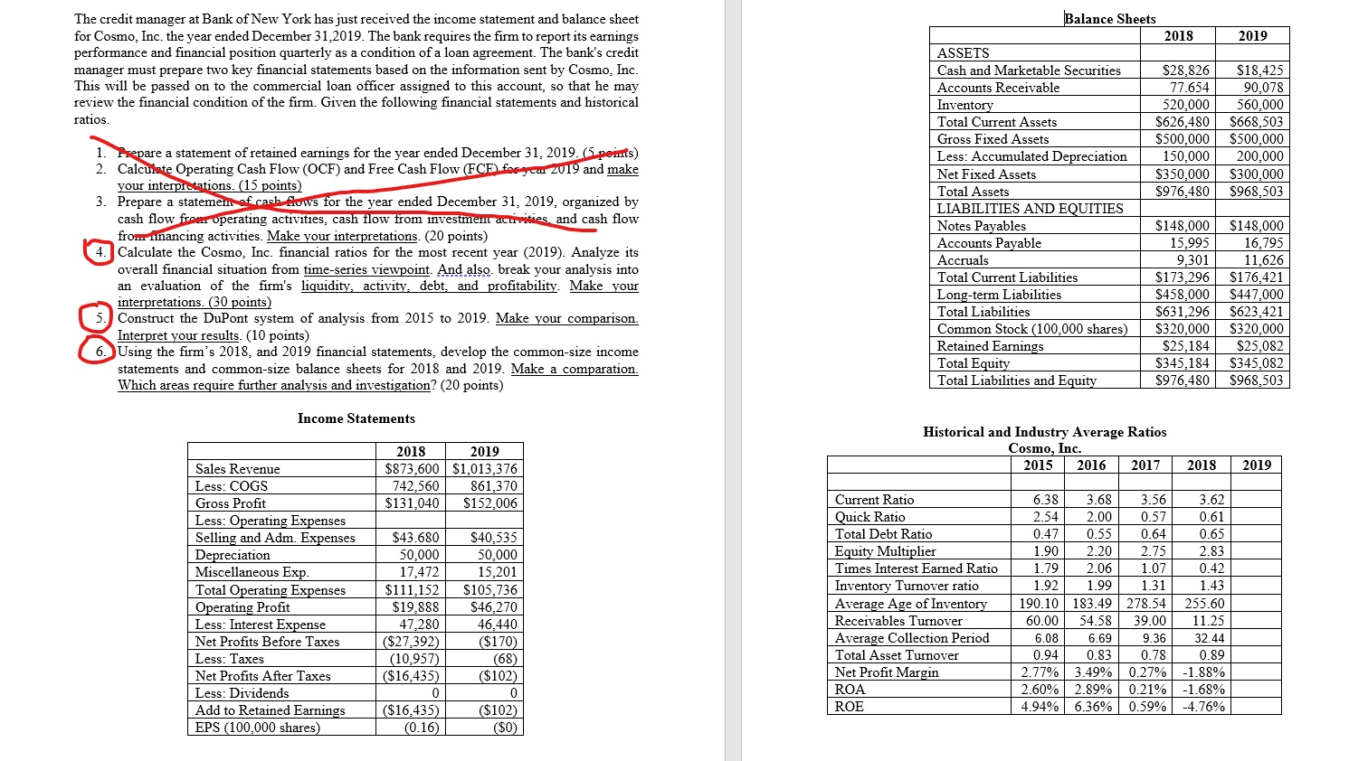 I need help for 4, 5 and 6 with interpretations. Thanks in