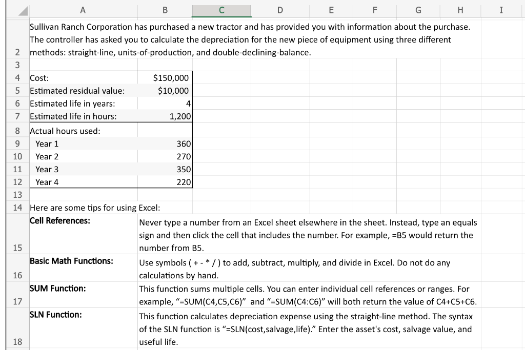 Calculating Depreciation Schedules - Using Straight-Line, Units-of-Production, and Double-Declining-Balance Methods in Excel: