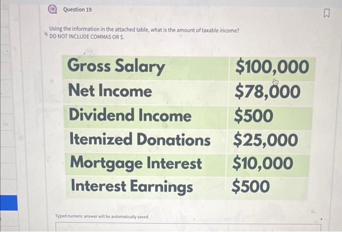  Using the information in the attached table, what is the amount
