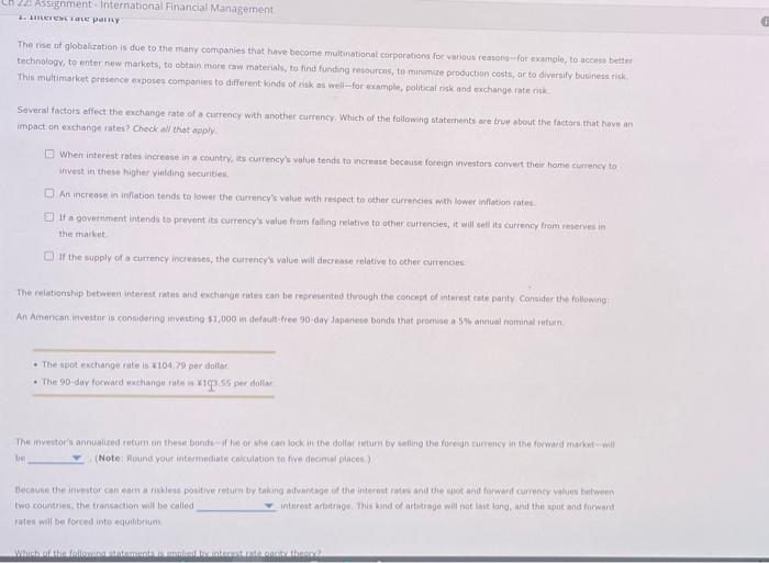  Ch 22. Assignment - International Financial Management e par The nse