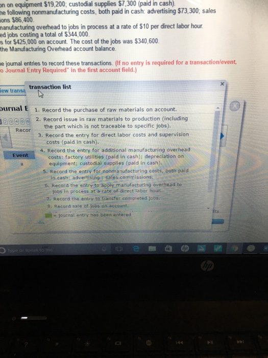 Inc. has provided the following information for 2015: a Purchased raw materials