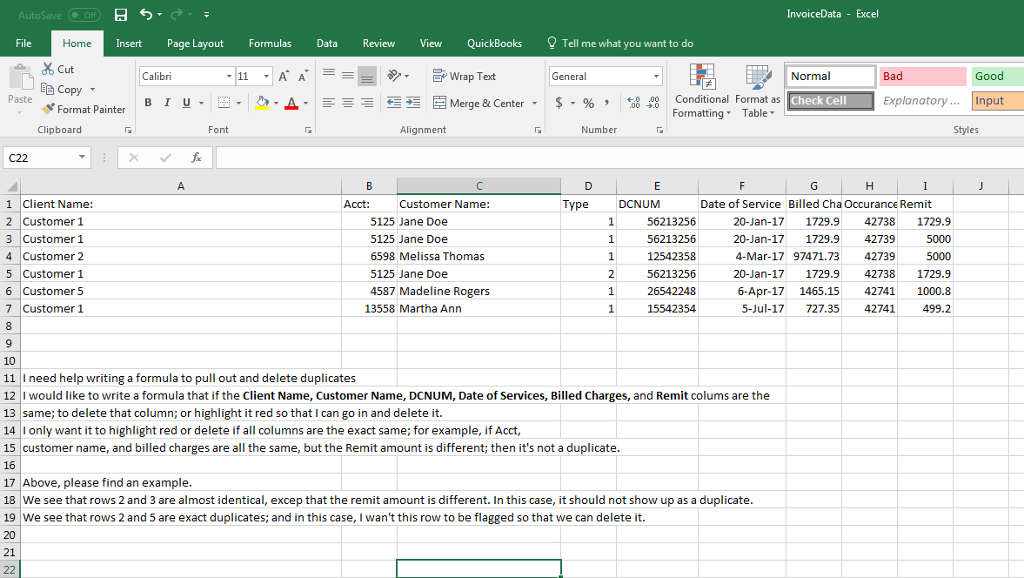 I need help writing a formula to pull out and delete