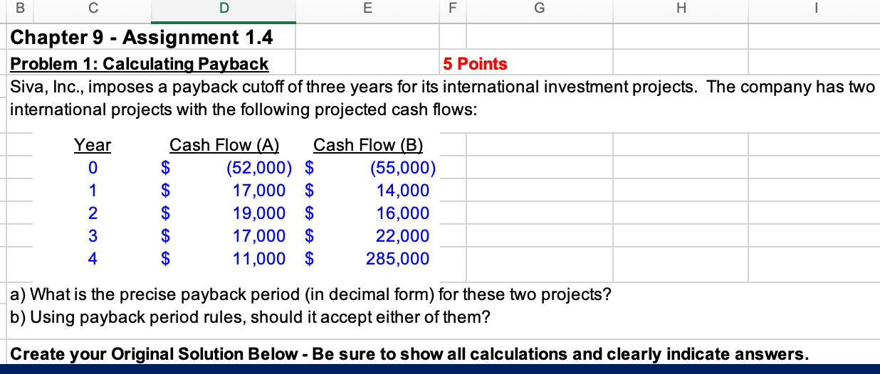  B D E F G H Chapter 9 - Assignment 1.4