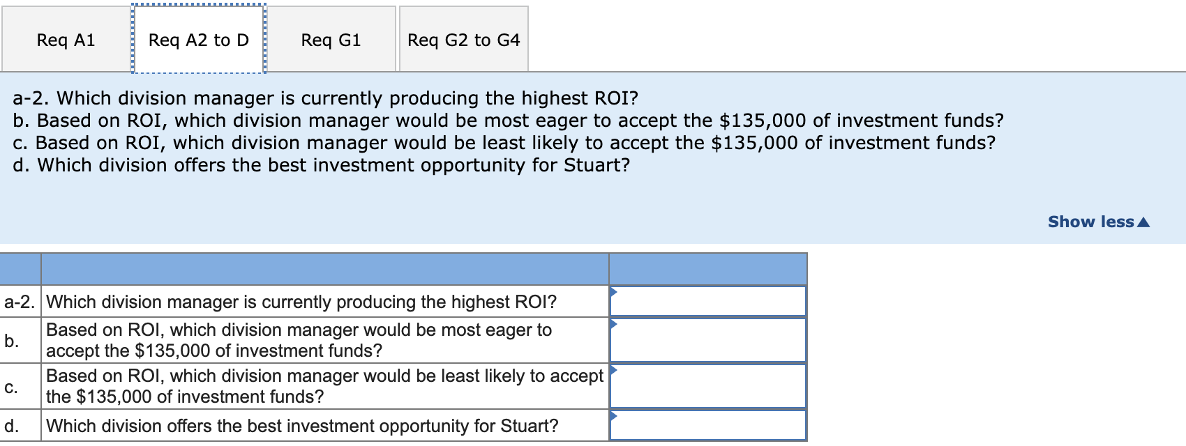 return of 11.0 percent. The operating assets and income for each division